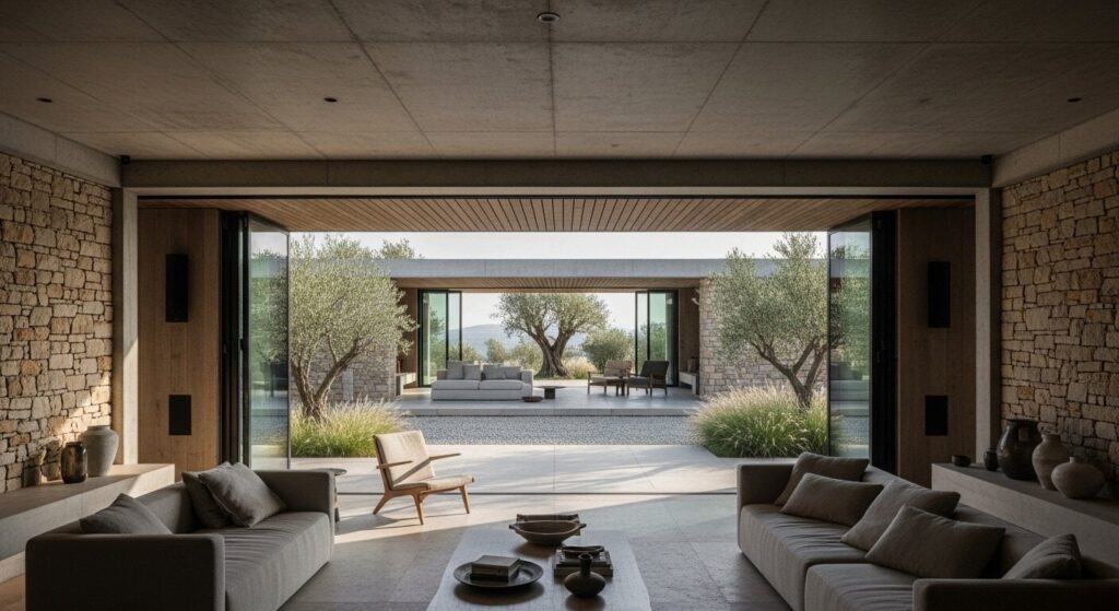 Seamless home automation representing luxury lifestyle 2025 approach to invisible technology integration over gadget display