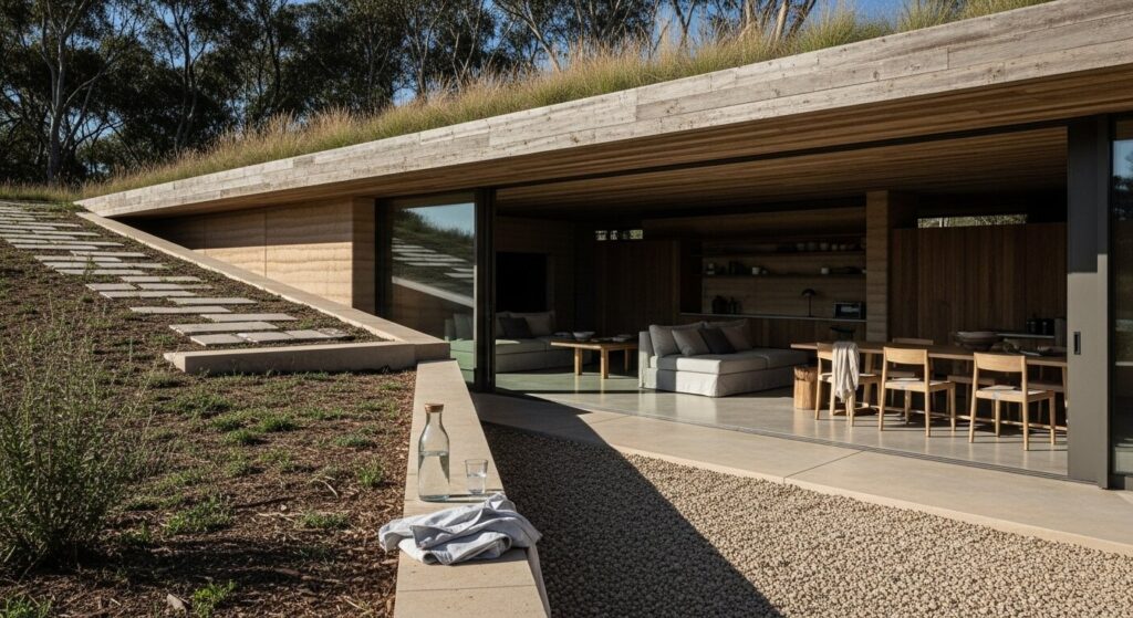 Sustainable luxury architecture showing luxury lifestyle 2025 integration of environmental consciousness with sophisticated living 