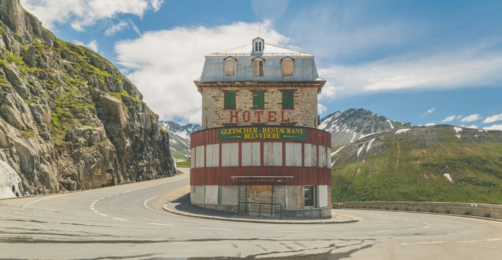 Furka Pass / luxury car rental Switzerland with SAC-Sportscars on Alpine pass