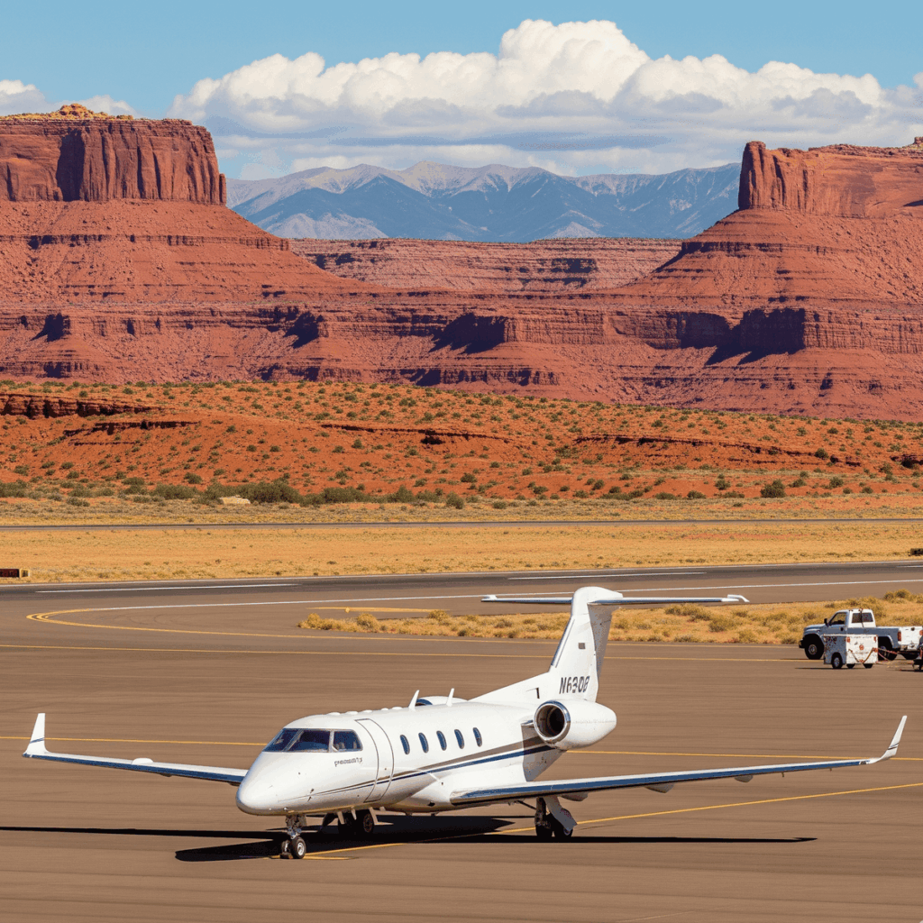 Movie filming locations Moab Utah accessible by private jet charter
