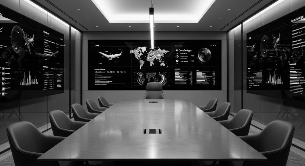 Family office decision-makers utilizing AI concierge private jets analytics for strategic mobility planning