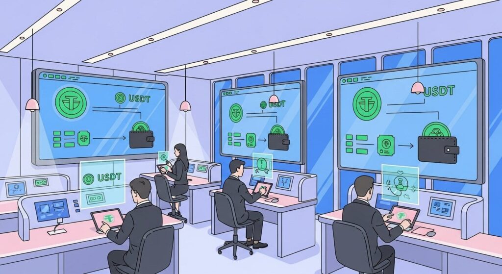 USDT payment process workflow private aviation blockchain transaction steps