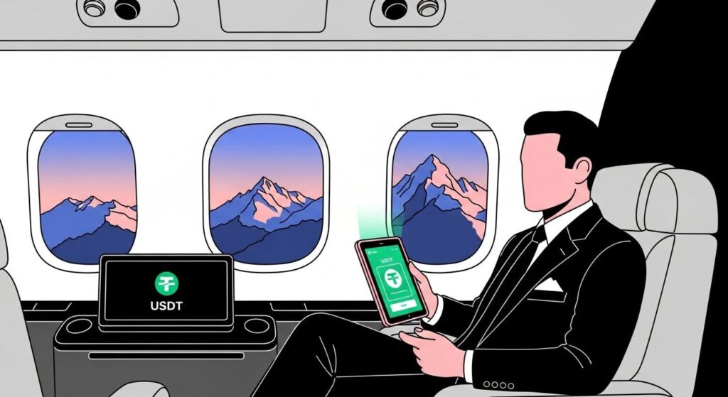 USDT payment advantages aviation blockchain stability transaction comparison chart