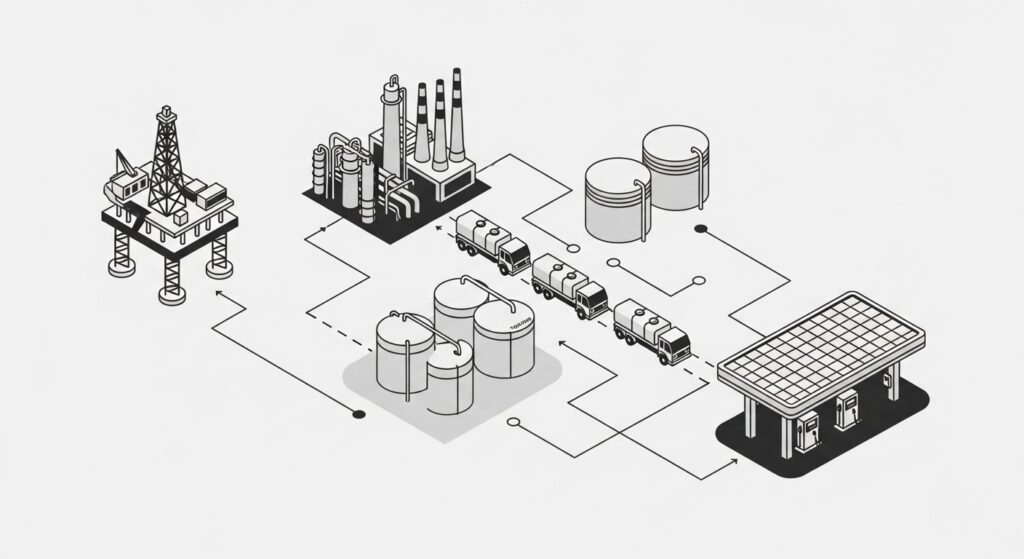 Well-to-tank emissions calculation ISO 14083 methodology