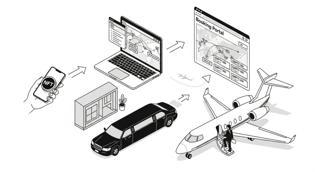 private jet NFT booking process
