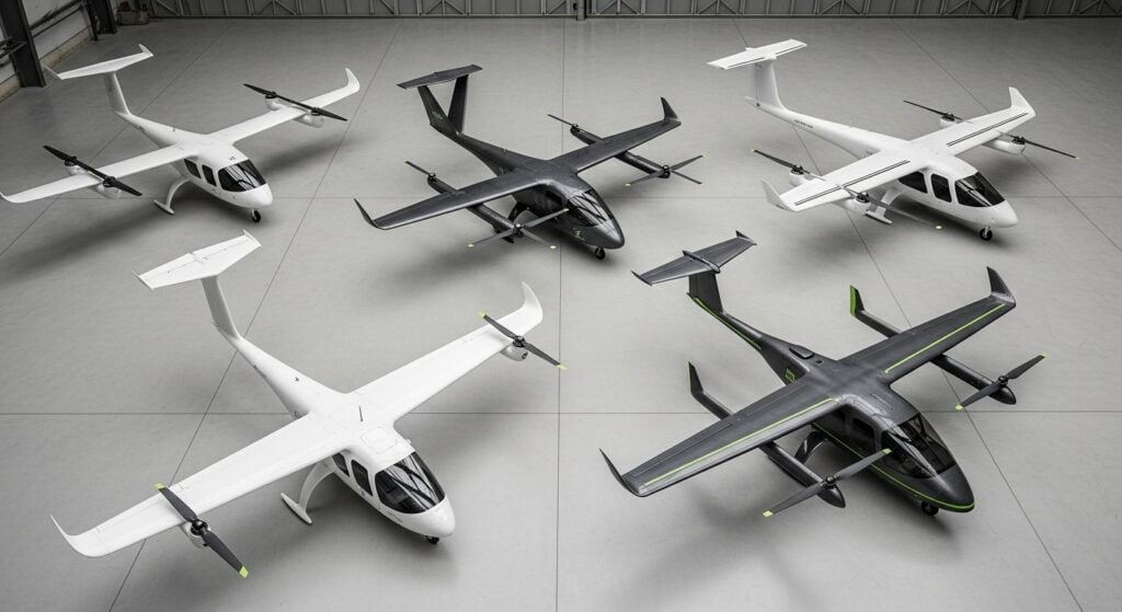 Leading eVTOL companies 2025 comparison showing Joby Aviation Archer certification progress urban air mobility