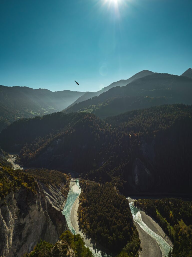 Zurich to St. Moritz helicopter charter flight over Swiss Alps with luxury aircraft