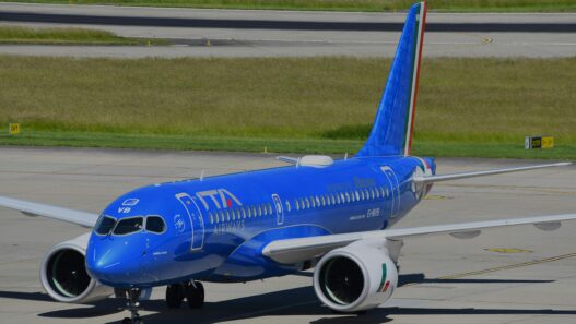 ITA Airways Italy Airbus A350 modern livery Rome Fiumicino Italian national carrier European aviation 2026